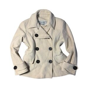 Marvin Richards Women's Short Cream Peacoat Wool Blend Women's Size 10 VTG prep